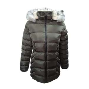 Jenerik J01804 Çocuk Kız Şişme Dolum Kapüşonlu Mont