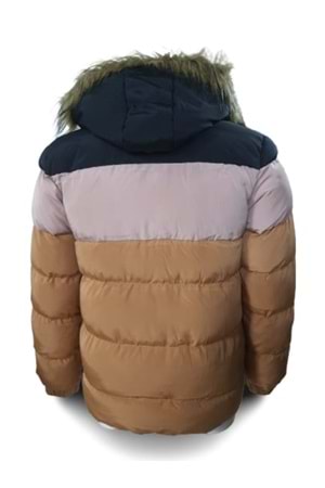 Columbia C01807 Unisex Şişme Dolum İçi Kürklü Kapüşonlu Mont - C01807 - Turuncu