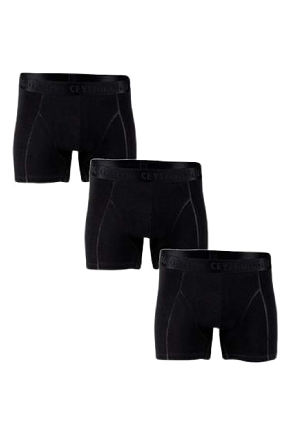 Ceylanoğlu Erkek Likralı Boxer 034 (3 Paket) - Siyah - M