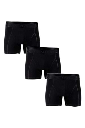 Ceylanoğlu Erkek Likralı Boxer 034 (3 Paket) - Siyah - M