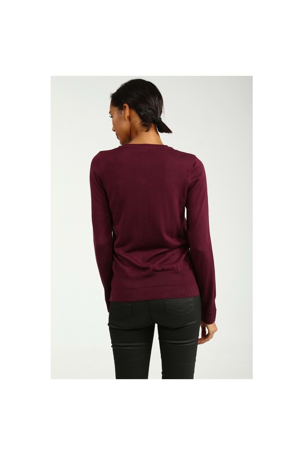 Collezione Kadın Merserize Triko Hırka Ucb 200491 - Mor - S