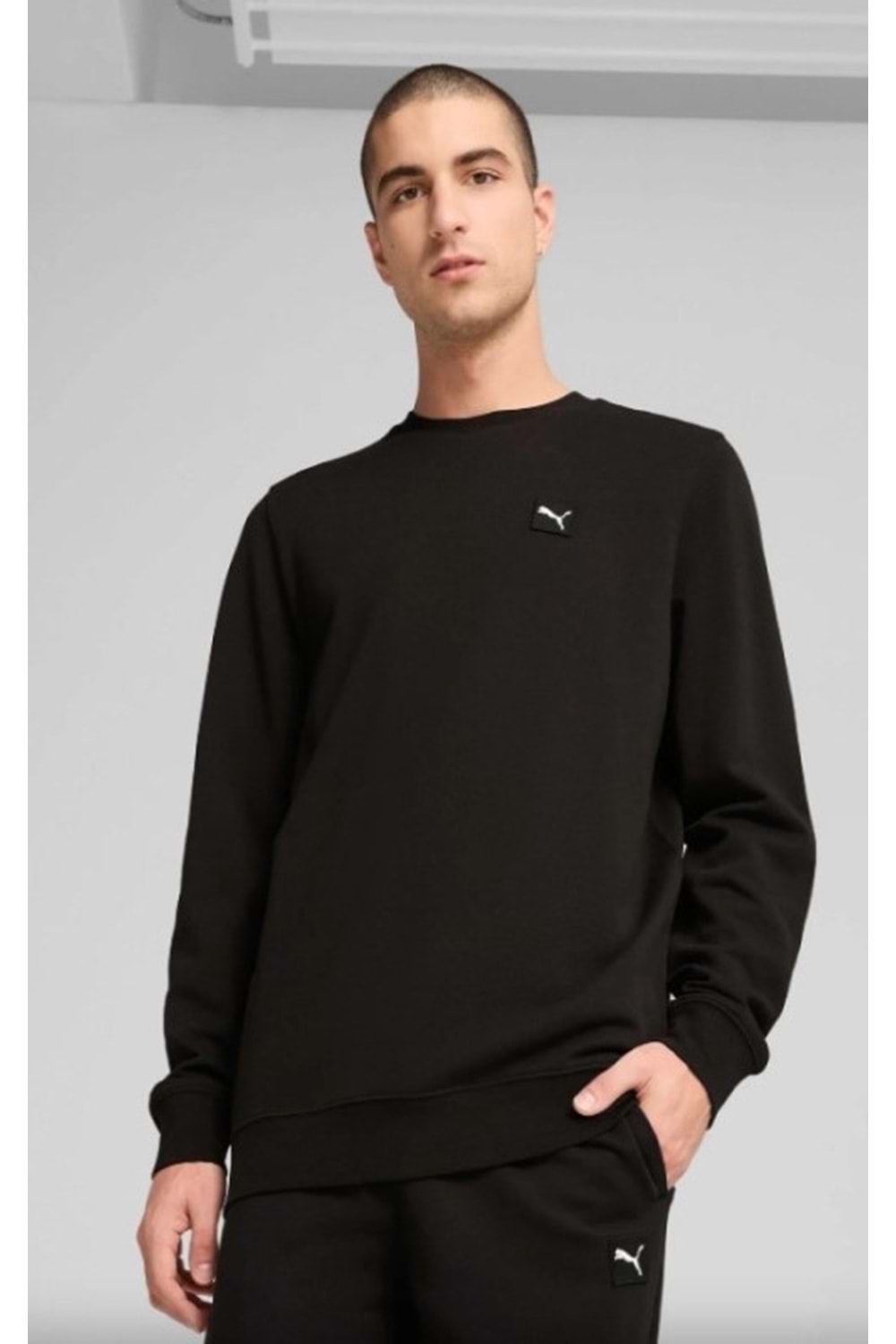 Puma Ess Elevated Crew 684727 Erkek Sweatshirt - Siyah - ST01899-Siyah-M