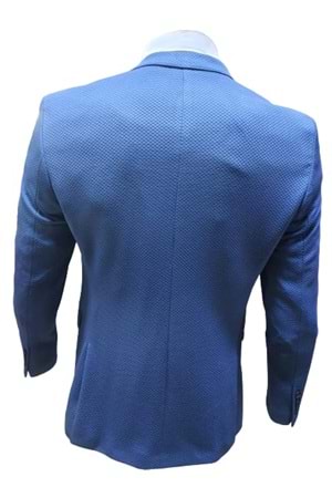 Presto D-2053 Erkek Slim Ceket - Mavi - 52