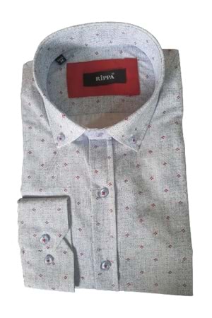 Rippa Erkek Desenli Slim Spor Gömlek Rp003 - Mavi - L
