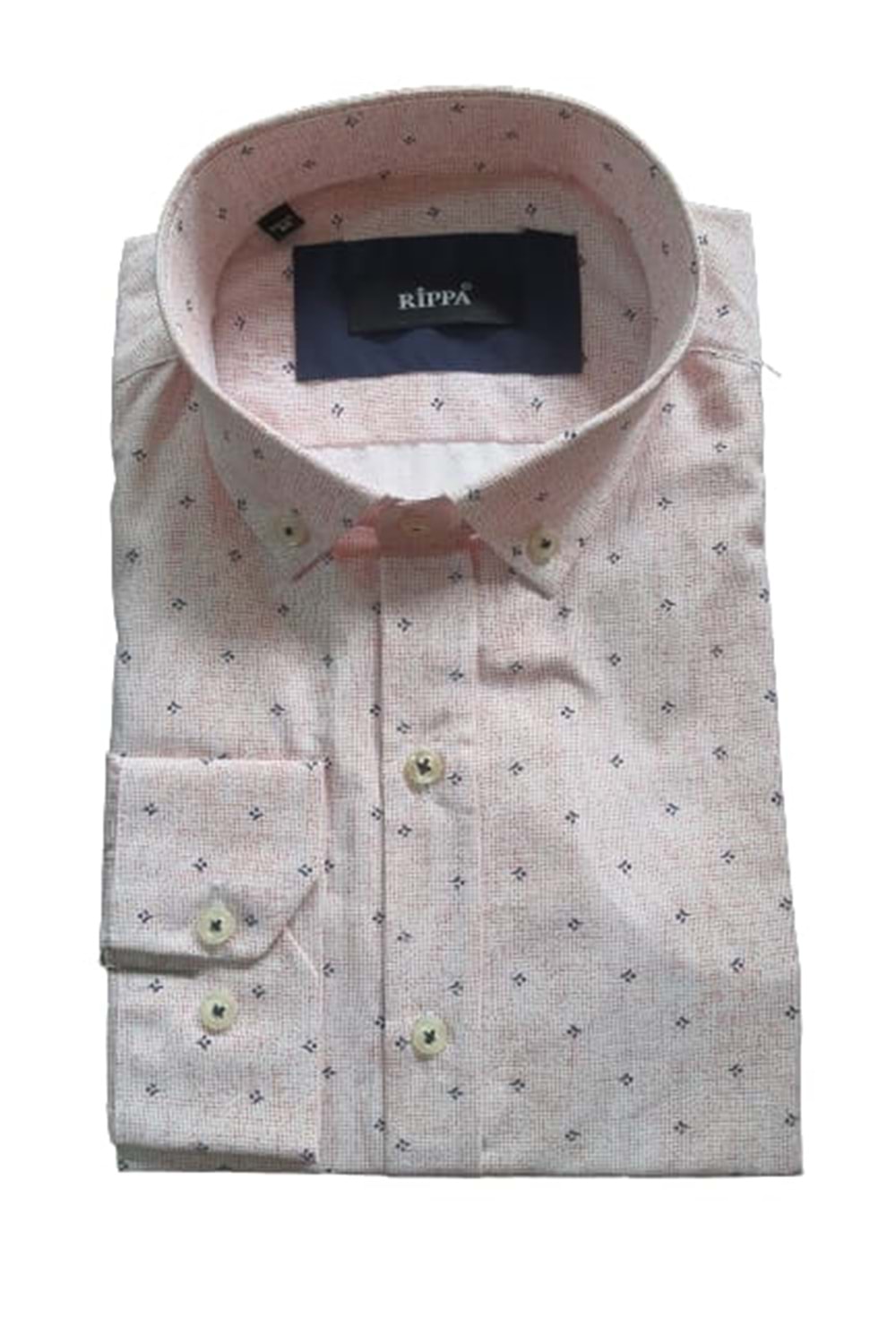 Rippa Erkek Desenli Slim Spor Gömlek Rp003 - Pembe - M