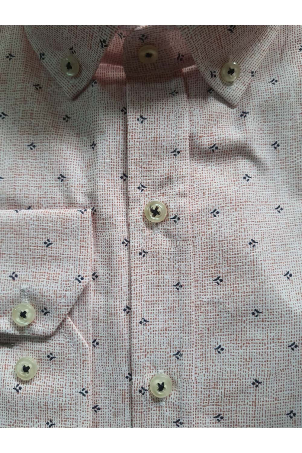 Rippa Erkek Desenli Slim Spor Gömlek Rp003 - Pembe - M