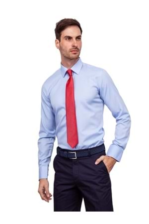 Coumas Erkek Armür Klasik Uzun Kol Gömlek C-2029 - Mavi - M