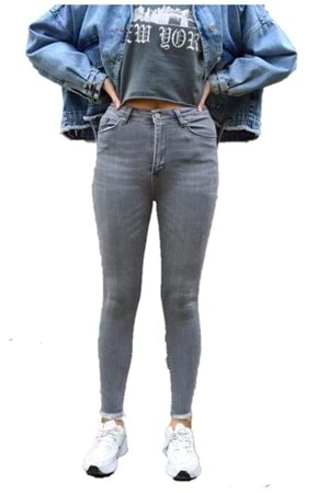 Hacker Kadın Tırnak İzli Paçası Püsküllü Bilek Jean K 798-473 - Füme - 33