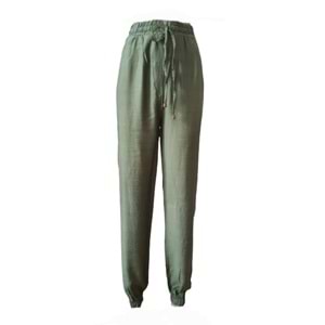 Oxp 0259 Kadın Hamur Keten Lastikli Pantolon