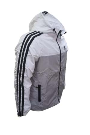 Adidas Erkek The Run Kapüşonlu Yağmurluk A-02074 - Gri - S