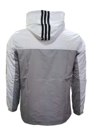 Adidas Erkek The Run Kapüşonlu Yağmurluk A-02074 - Gri - S