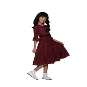 Gülücük Kids Kız Çocuk Çiçekli Şifon Elbise 854