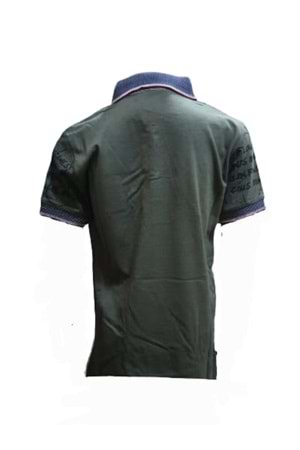 Petitox Çocuk Erkek Polo Yaka Baskılı T-shirt 4023 - Haki - 8 YAŞ