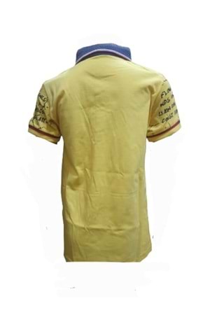 Petitox Çocuk Erkek Polo Yaka Baskılı T-shirt 4023 - Sarı - 9 YAŞ