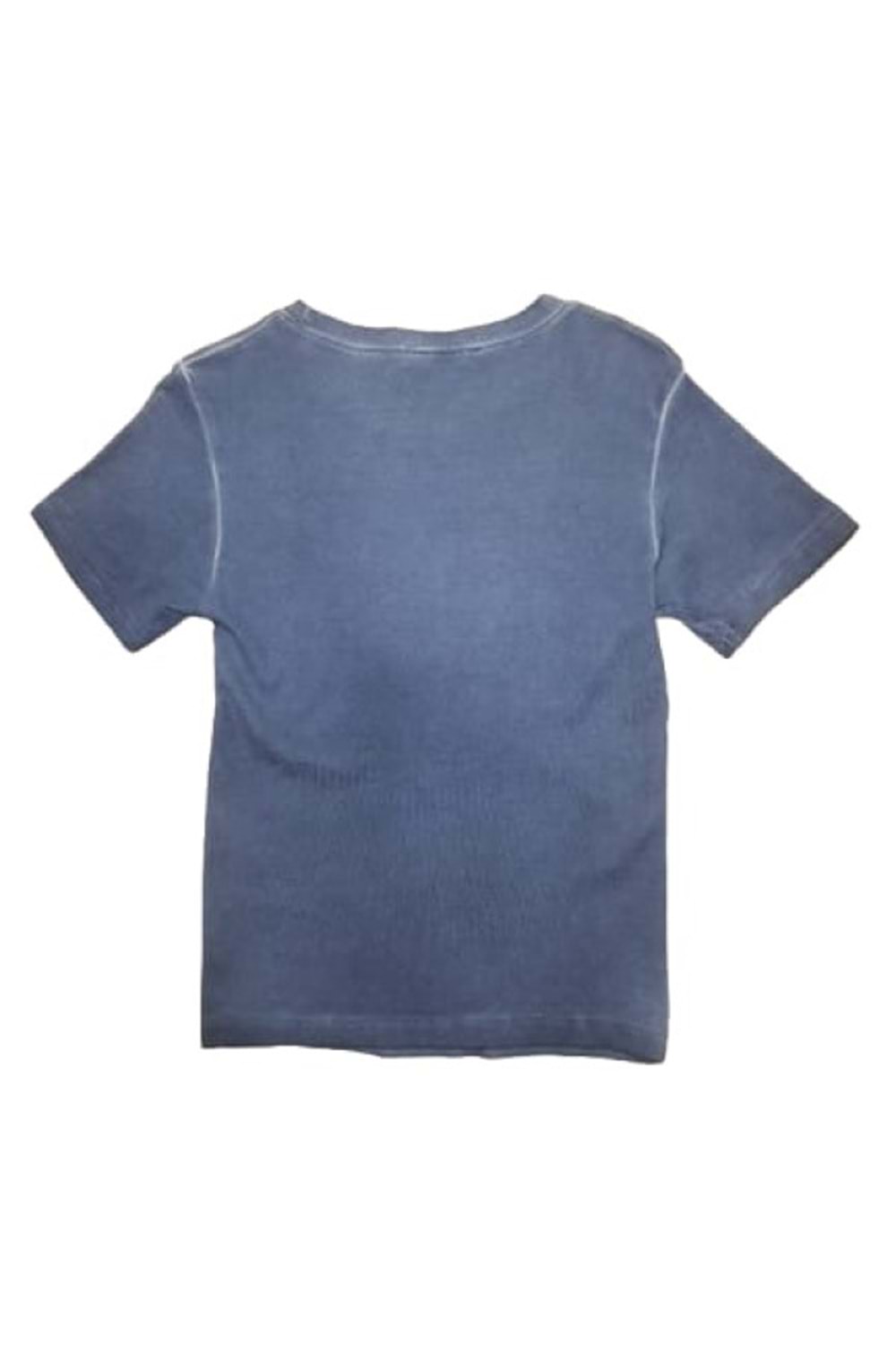Myzen Kadın Newport Baskılı Yıkamalı Crop T-shirt M-03436 - İndigo - L