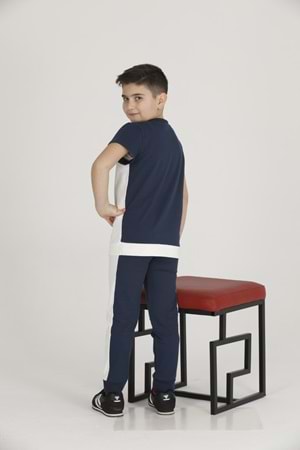 Teknur Erkek Çocuk Code Kumaş Kısa Kol Pijama Takım T-48424 - Lacivert - 3-5 YAŞ