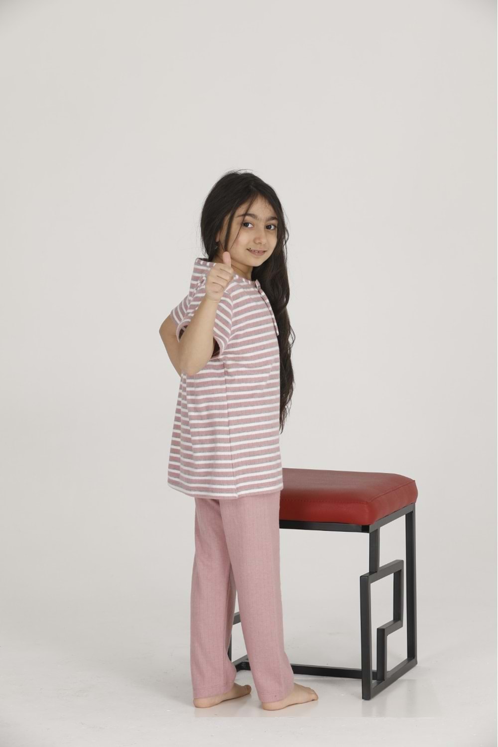 Teknur Kız Çocuk Code Kumaş Kısa Kol Pijama Takımı. T-43057 - Pembe - 7-9 YAŞ