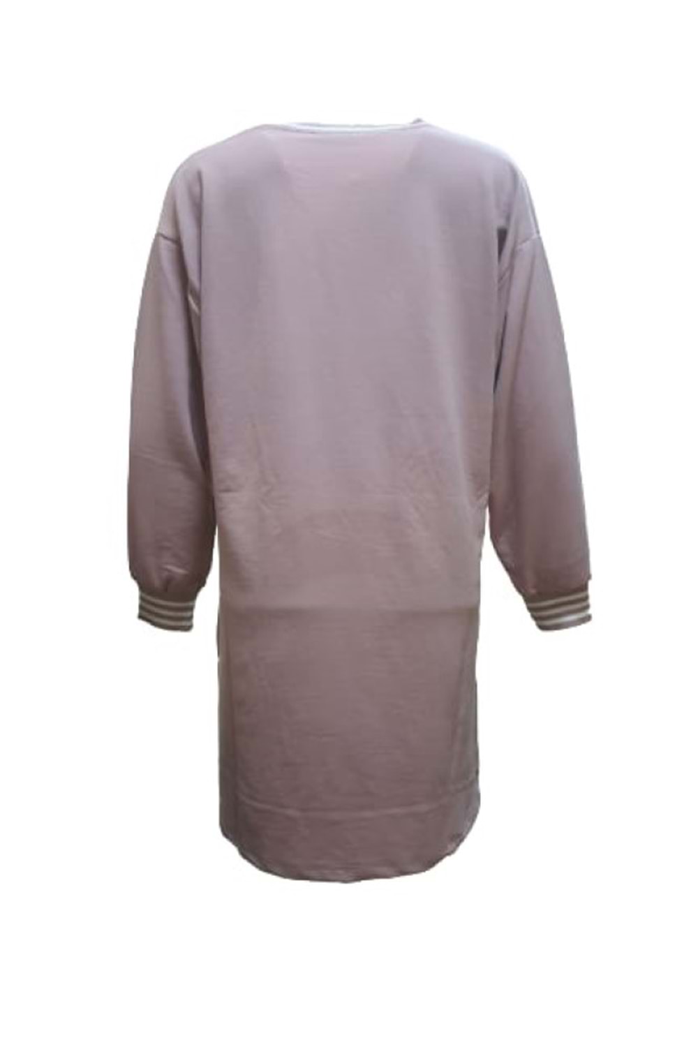 Bluzz Kadın Baskı Detaylı Tesettür Penye Tunik St02191 - Pembe - M