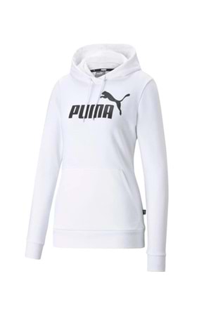 Puma Ess Logo Hoodie Tr 586791_02 Kadın Kapüşonlu Sweatshirt - Beyaz - ST02667-Beyaz-M