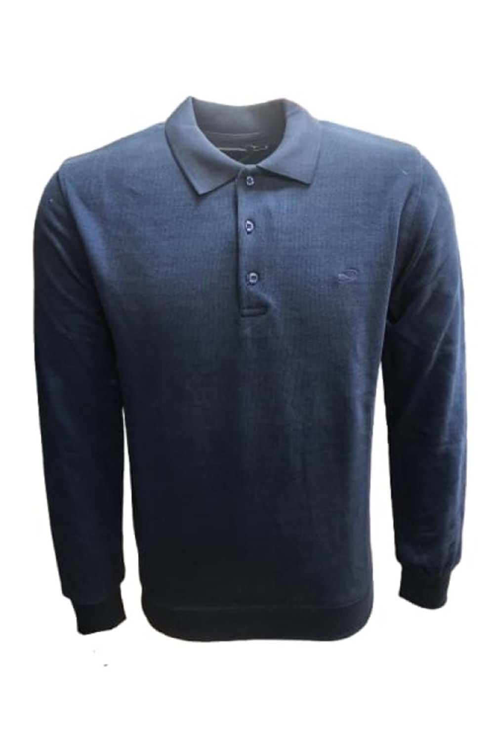 Rey Polo R02705 Erkek Basic Selanik Polo Yaka Sweatshirt - Rey Polo - Mavi