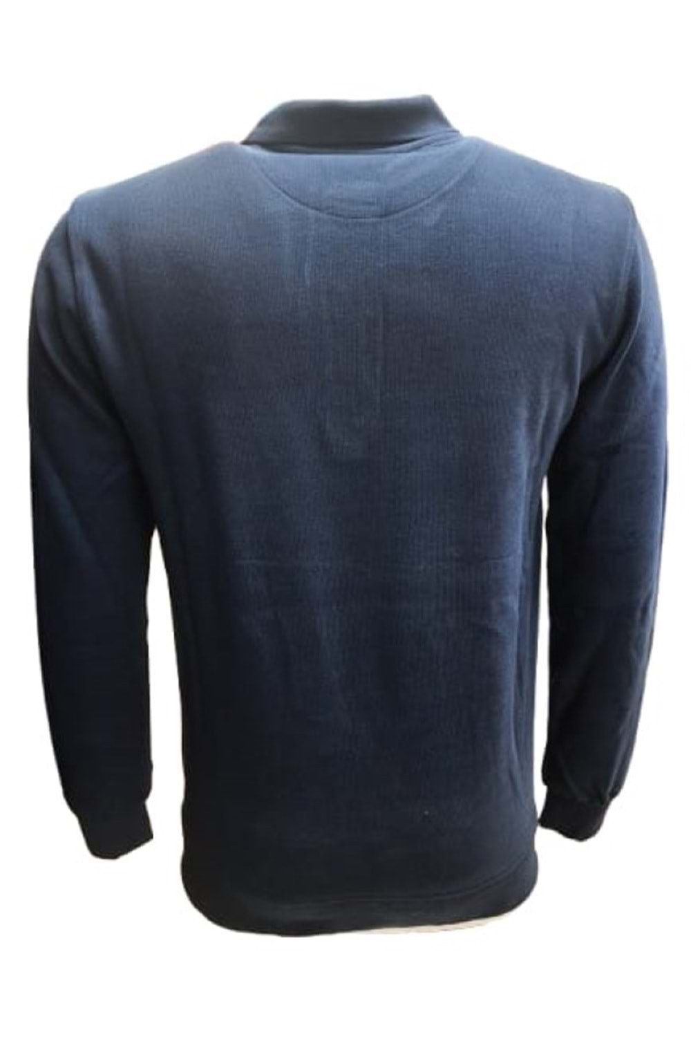 Rey Polo R02705 Erkek Basic Selanik Polo Yaka Sweatshirt - Rey Polo - Mavi