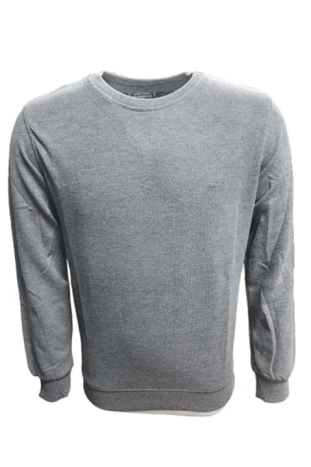 Rey Polo R02706 Erkek Basic Selanik Sıfır Yaka Sweatshirt - Rey Polo - Gri