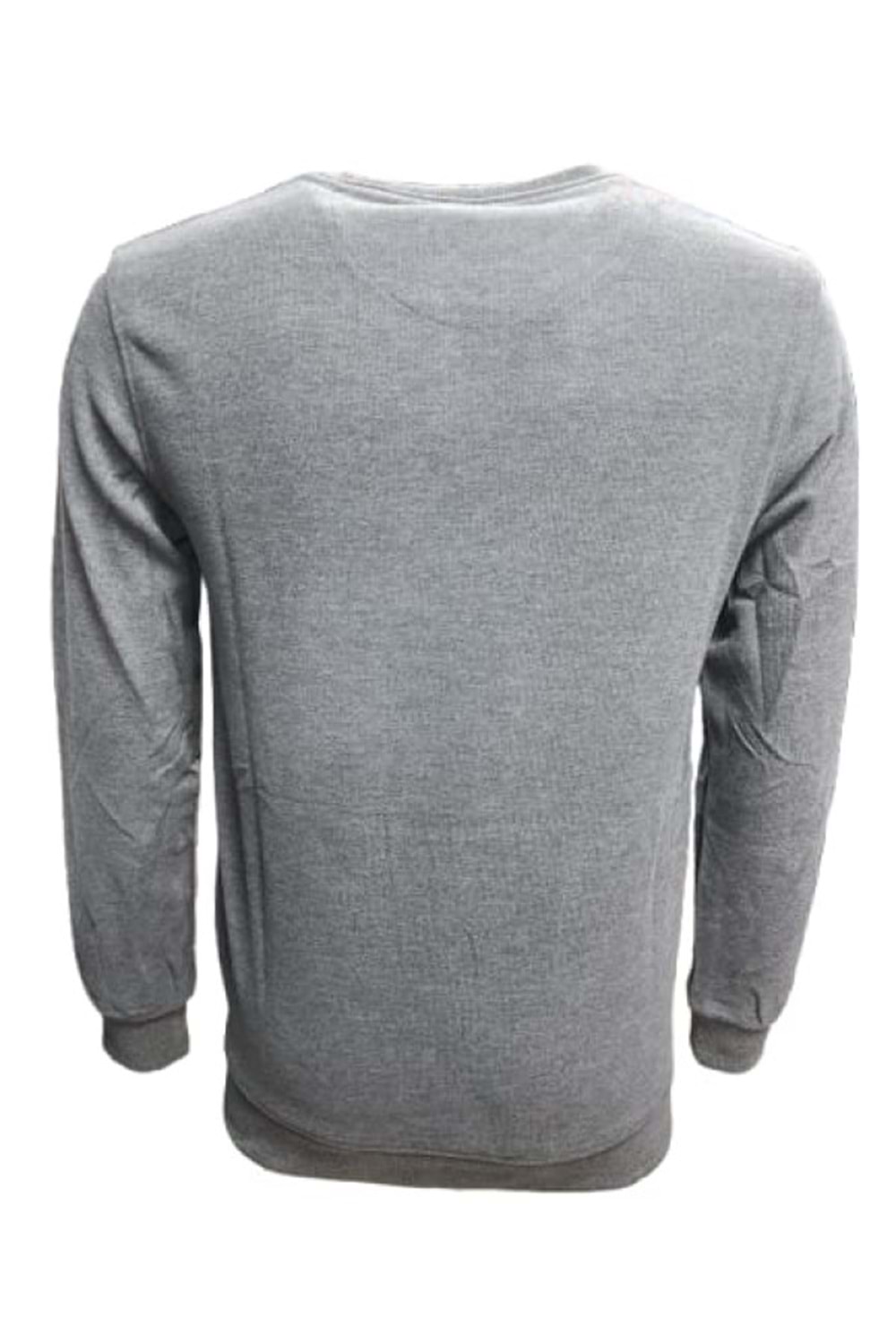 Rey Polo R02706 Erkek Basic Selanik Sıfır Yaka Sweatshirt - Rey Polo - Gri