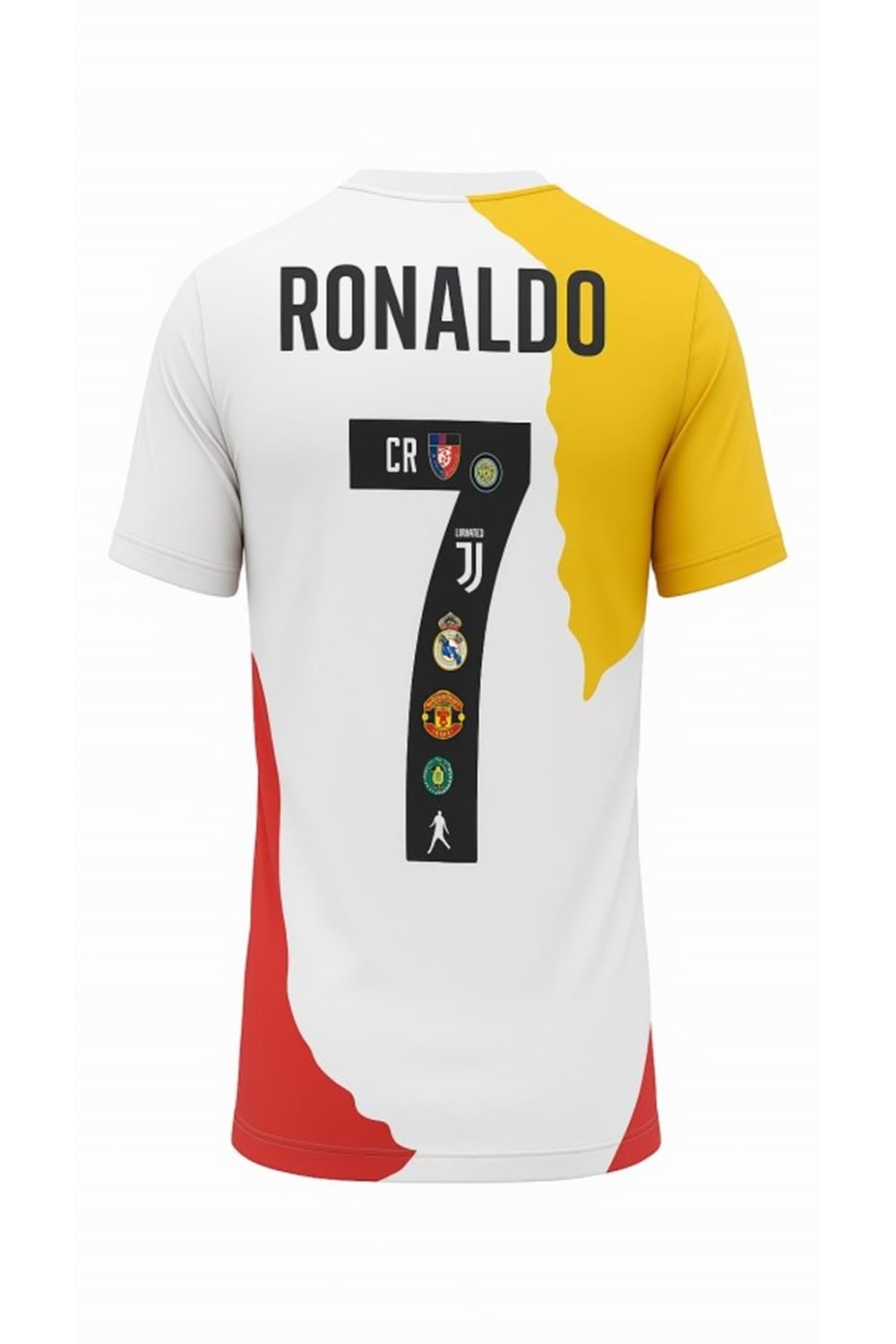 Cristiano Ronaldo C02853 7 Özel Tasarım Forması Tüm Kulüpler - Beyaz - ST02853-Beyaz-S