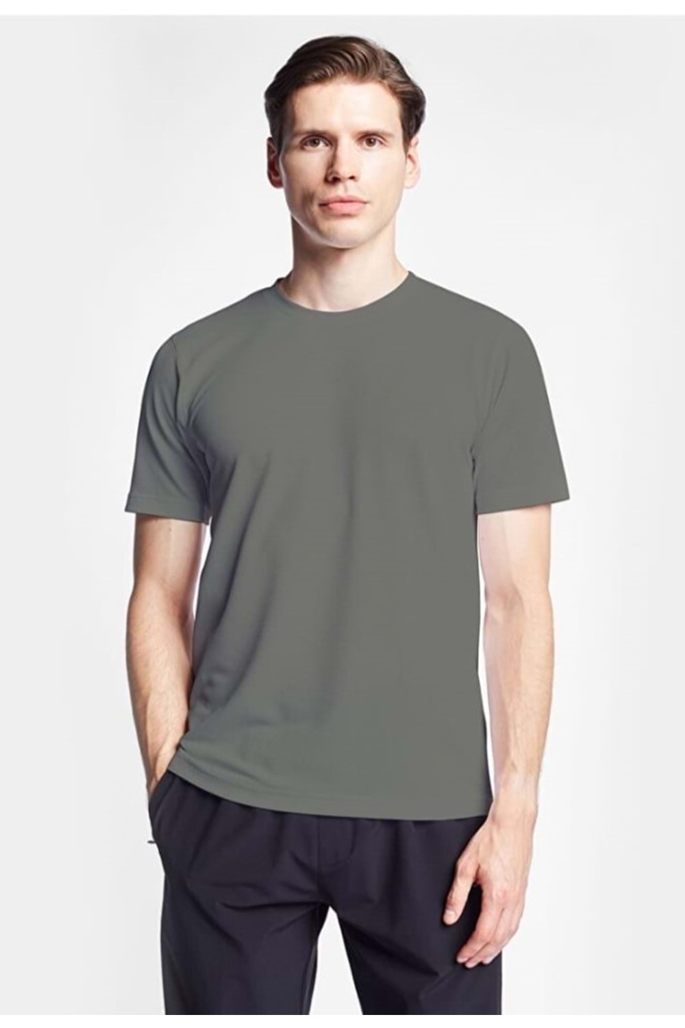 Lescon 26S-1298-26B Erkek Kısa Kol T-Shirt - Haki - ST03042-Haki-L
